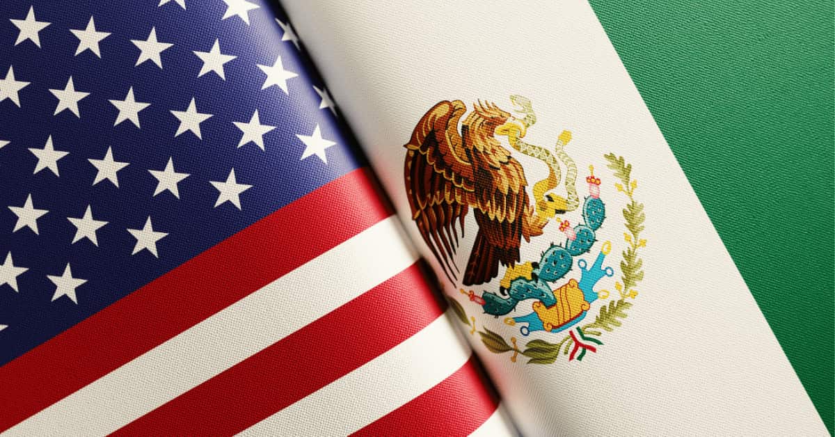 American and Mexican Flags